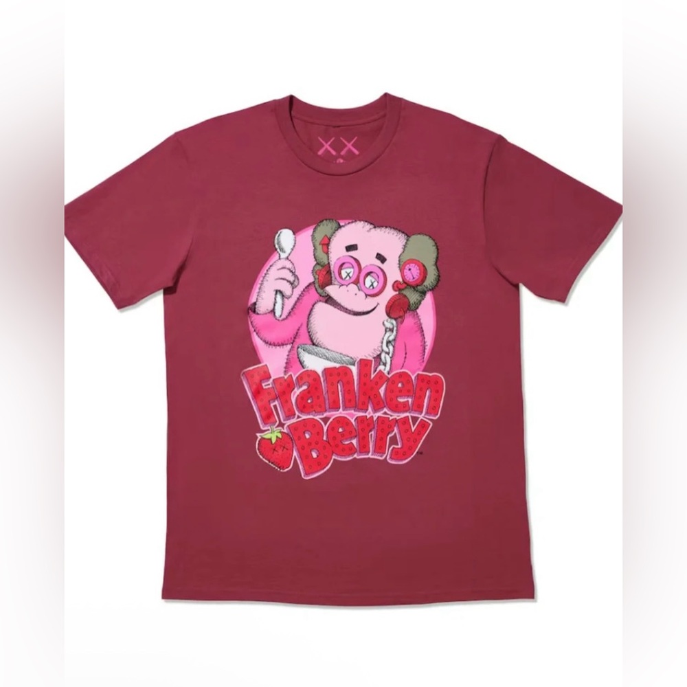 New KAWS x Monsters Franken Berry short sleeve tee. Size large